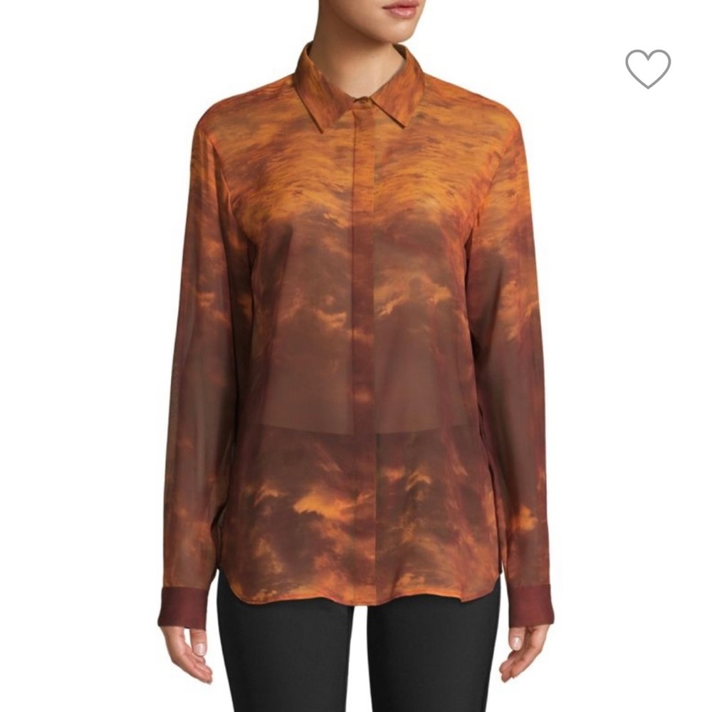 LaFayette 148 Silk Zora Blouse size small
